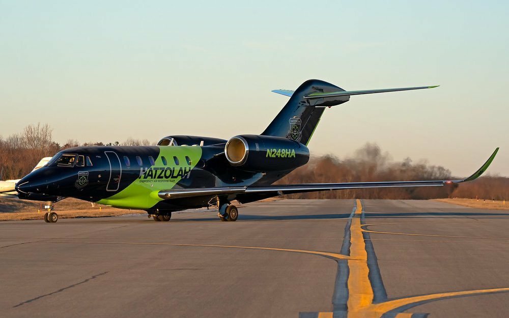An emergency medical transportation aircraft at Sullivan County International Airport.